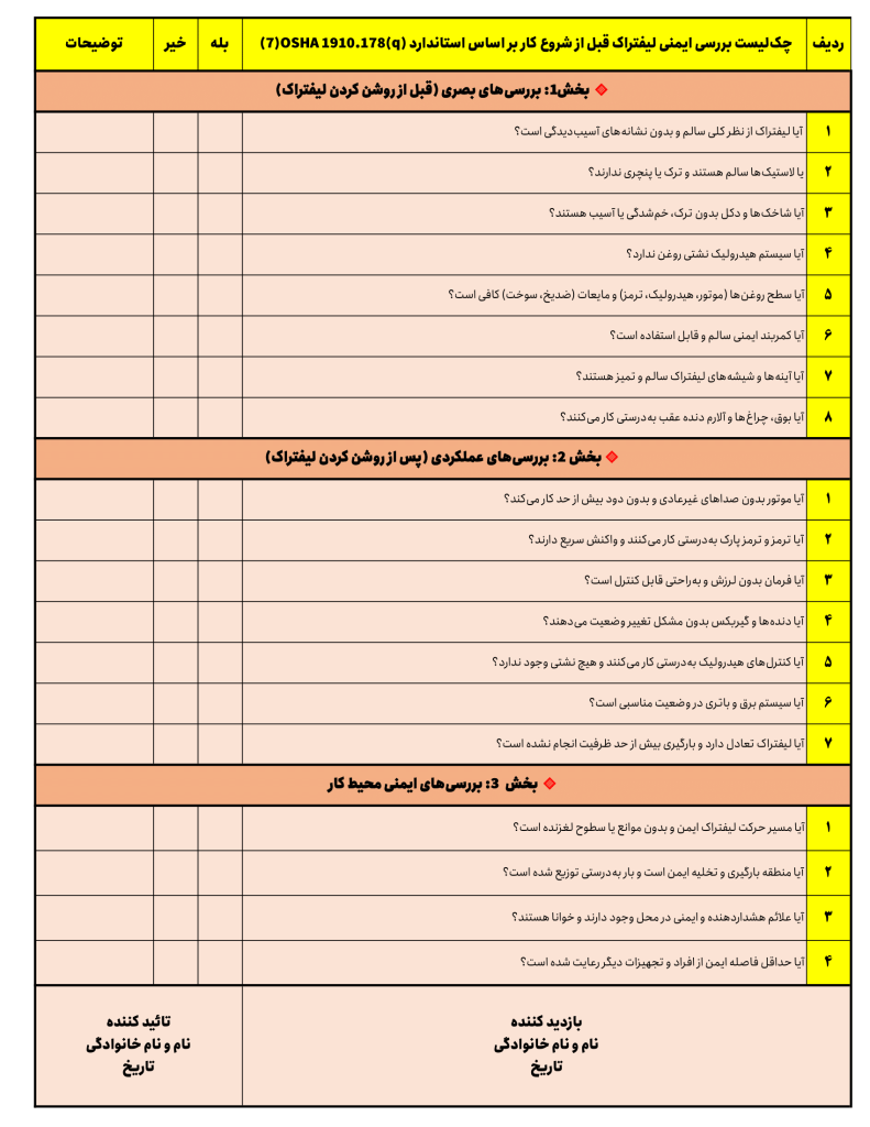 ایمنی لیفتراک